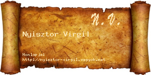 Nyisztor Virgil névjegykártya
